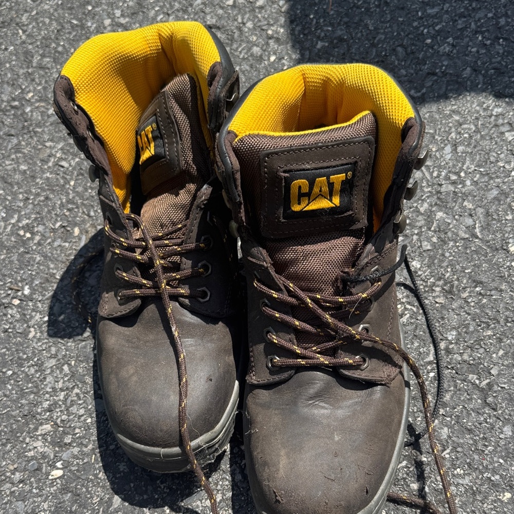 Mens CAT steel toe work boot